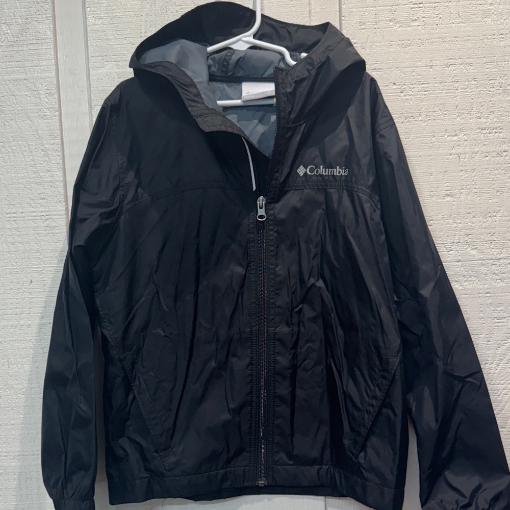 Columbia youth size small black Hooded windbreaker‎ Jacket